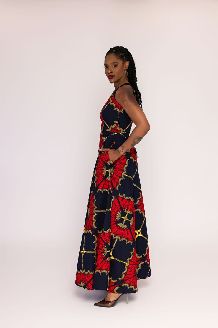 Aanu African Print Maxi Dress