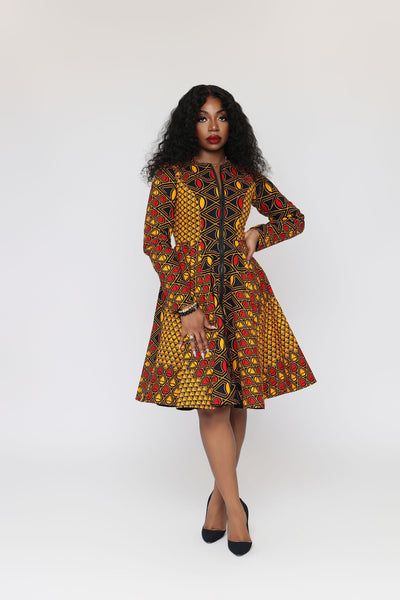 Longe African Print Jacket Dress