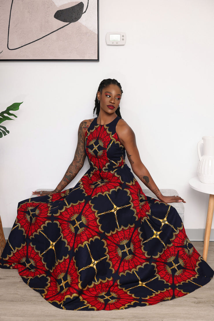 Aanu African Print Maxi Dress