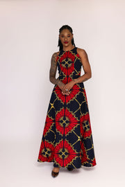 Aanu African Print Maxi Dress