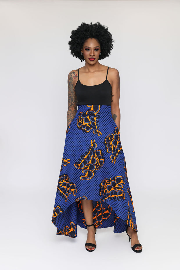 Boma high-low African Print Skirt