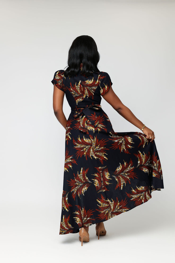 Ikore African Print Wrap Dress