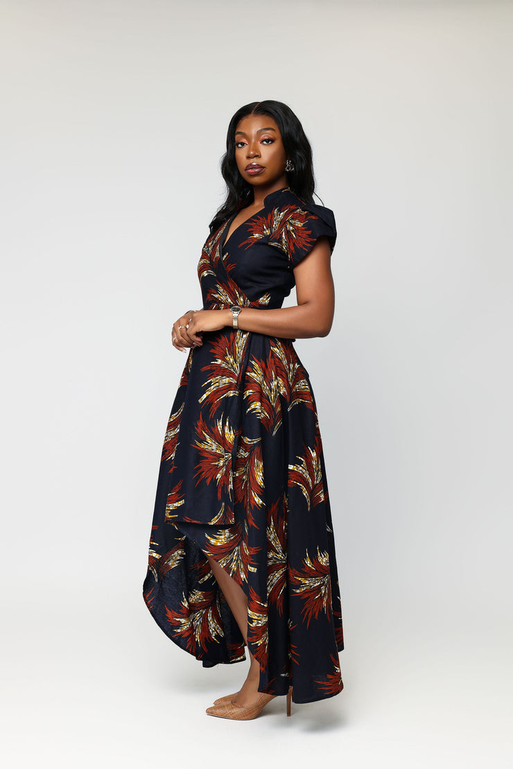 Ikore African Print Wrap Dress