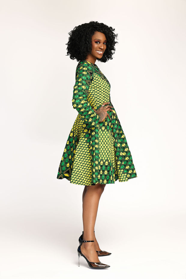Nkiru African Print Jacket Dress