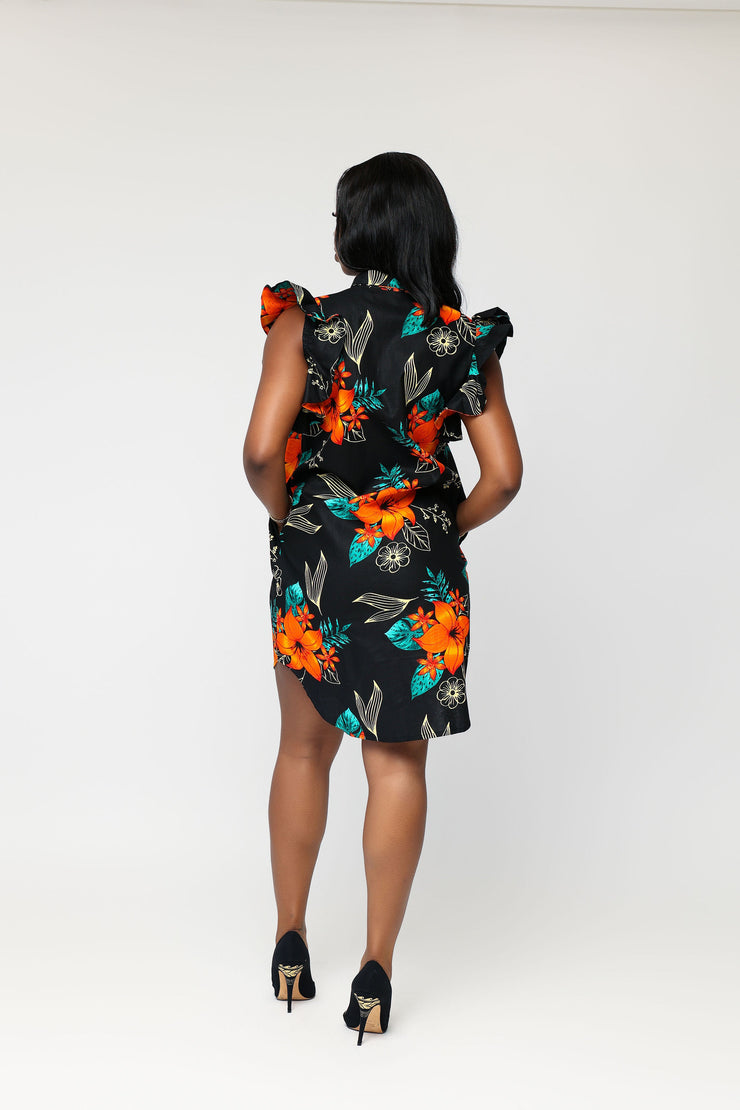 Ododo African Print Shirt Dress