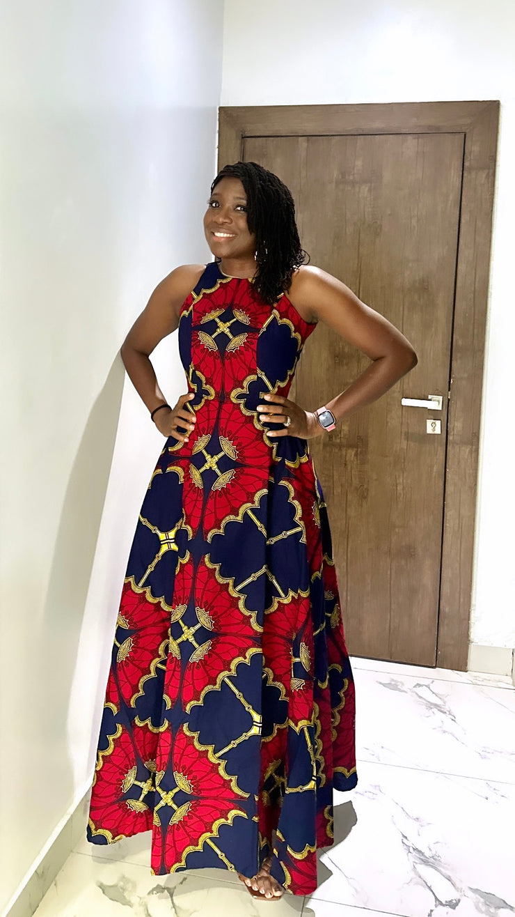 Aanu African Print Maxi Dress