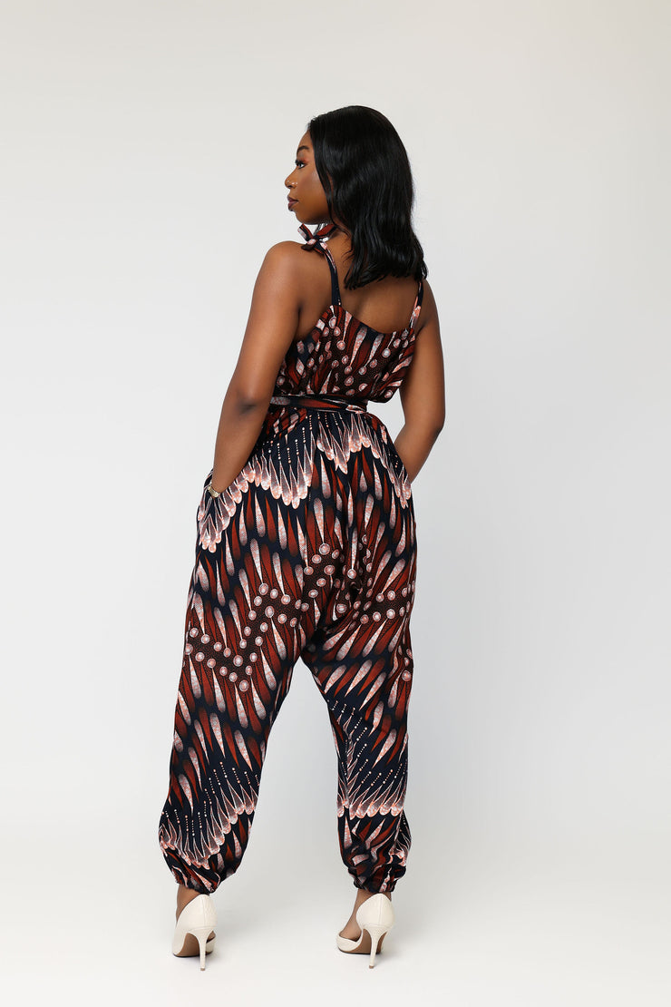 Ara  African Print Harem Jumpsuit