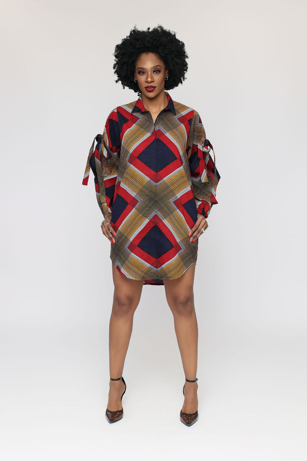 Oni African Print Shirt Dress