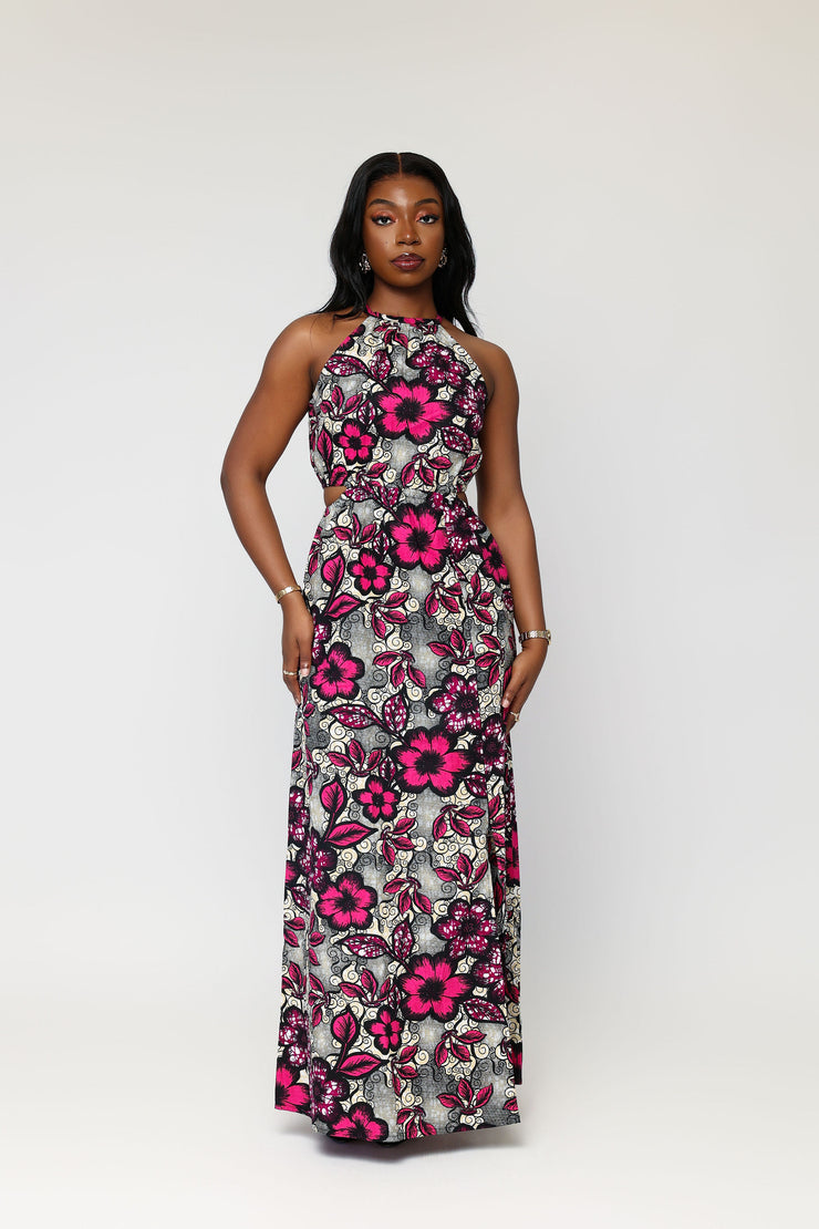 Olufunke African Print Halter Neck Dress