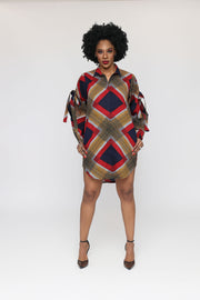 Oni African Print Shirt Dress