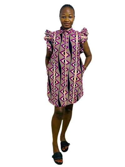 Dada African Print Shirt Dress