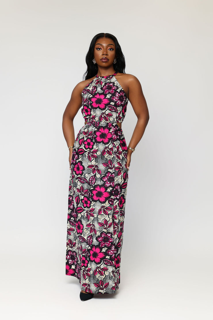 Olufunke African Print Halter Neck Dress