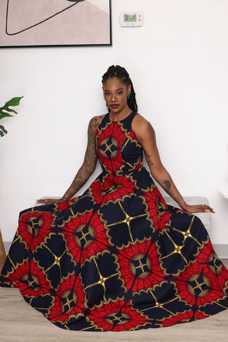 Aanu African Print Maxi Dress