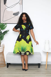 Tausi African Print Dress