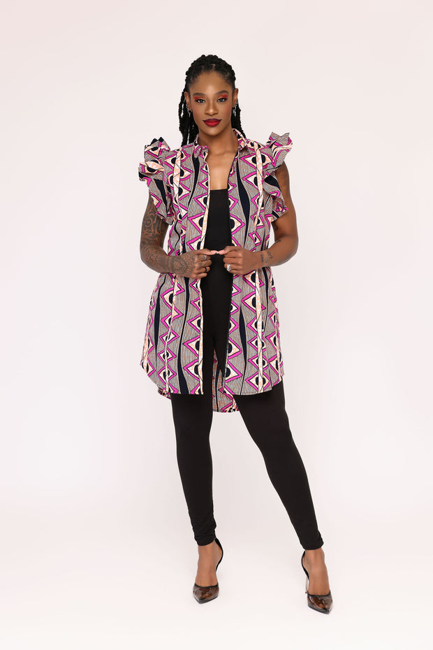 Dada African Print Shirt Dress