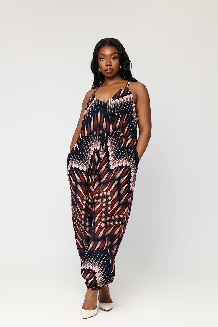 Ara  African Print Harem Jumpsuit