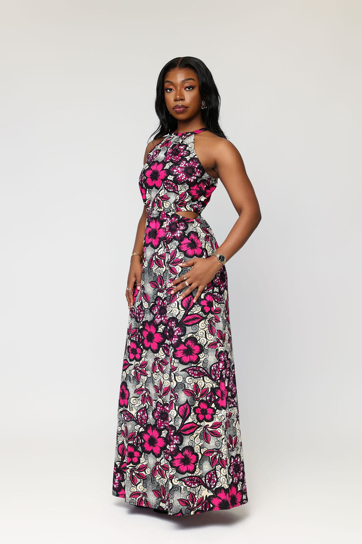 Olufunke African Print Halter Neck Dress