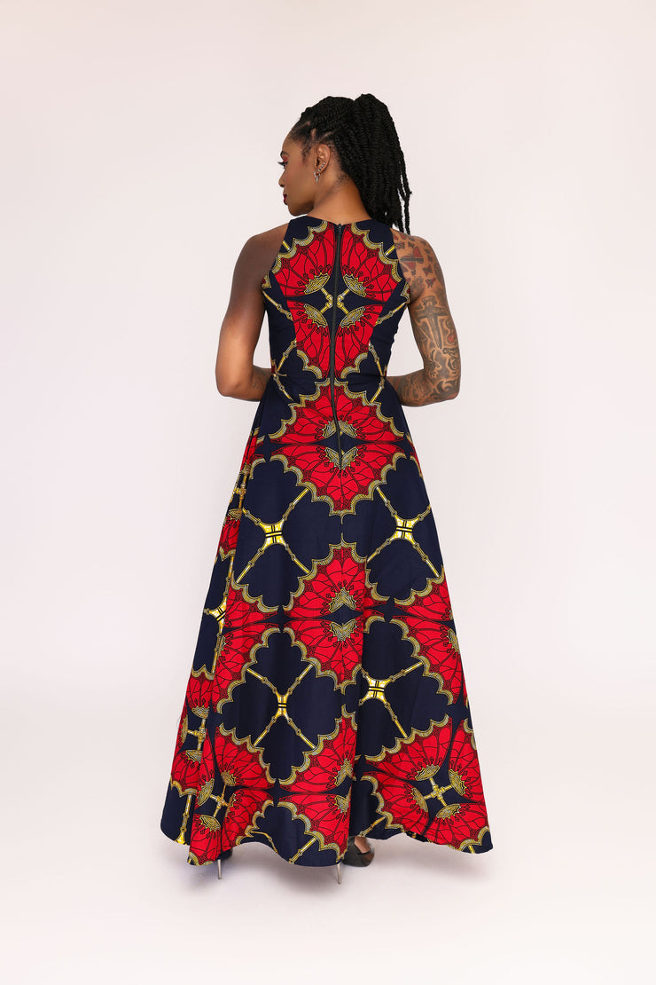 Aanu African Print Maxi Dress