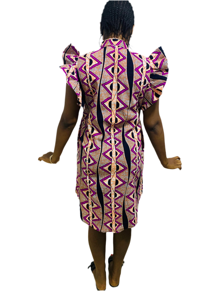 Dada African Print Shirt Dress