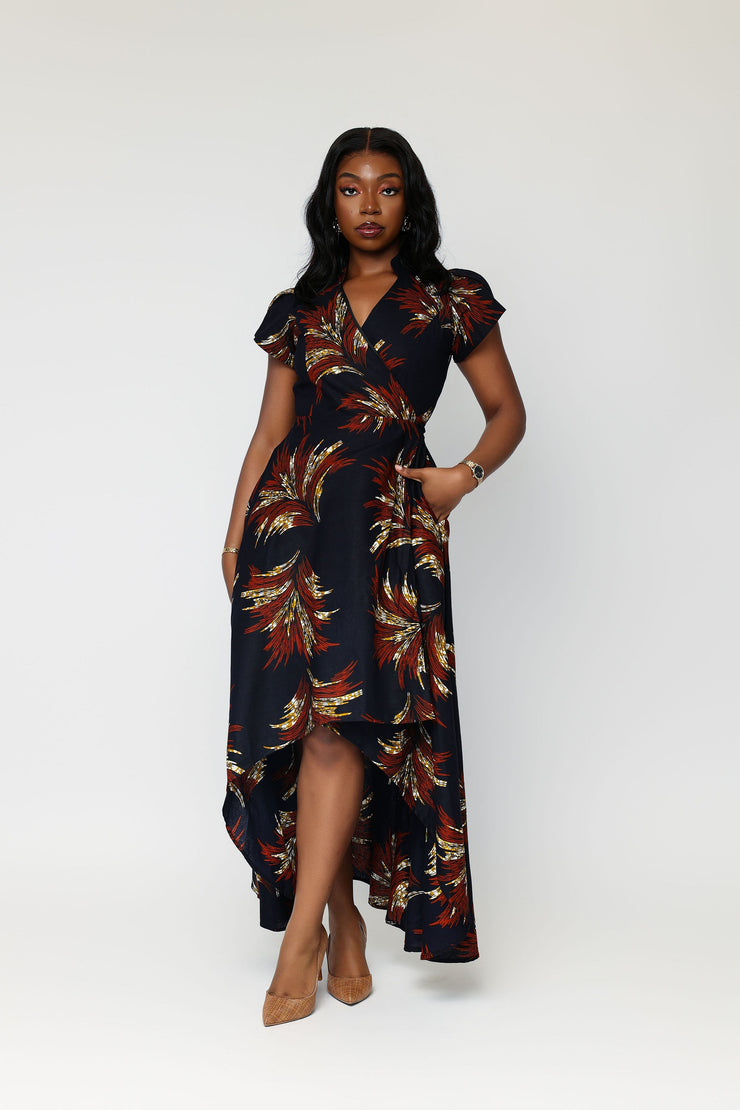 Ikore African Print Wrap Dress