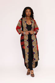 Nana African Print Maxi Shirt Dress