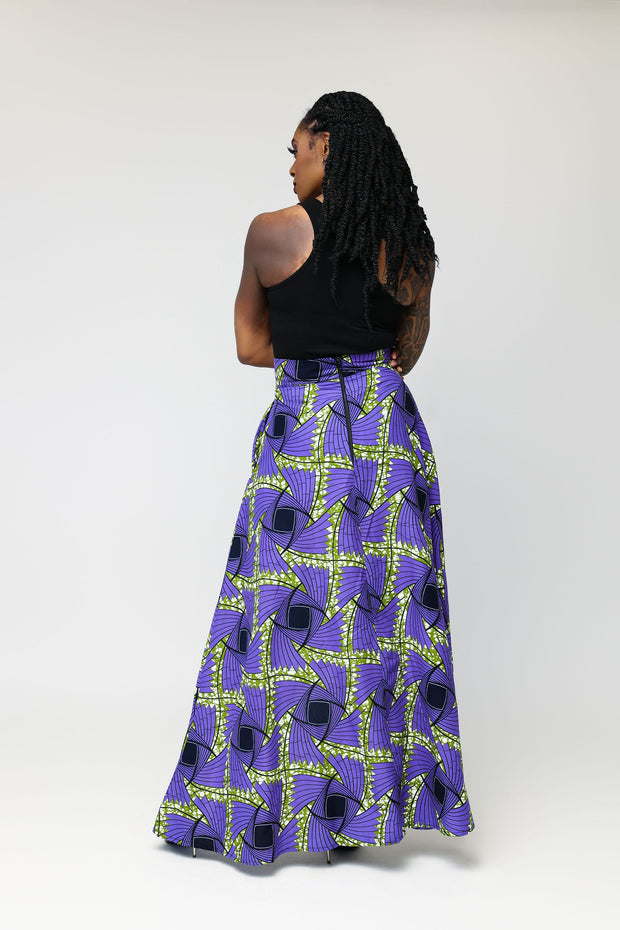 Chioma high-low African Print Skirt