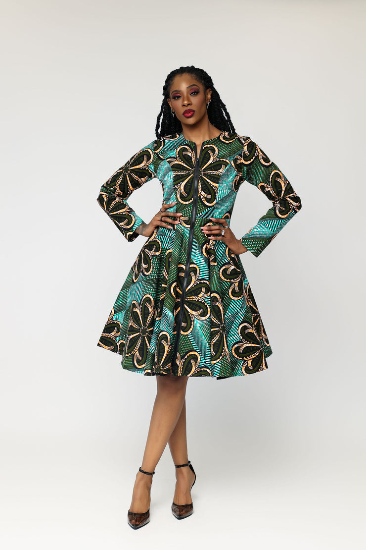 Kijani African Print Jacket Dress