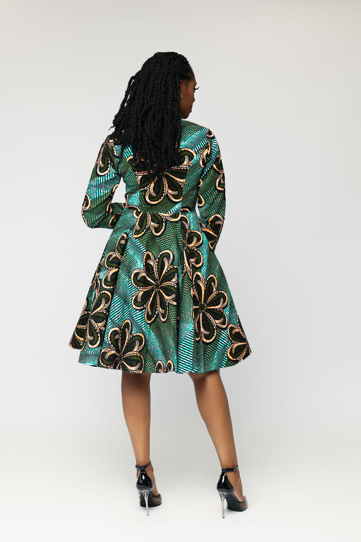 Kijani African Print Jacket Dress