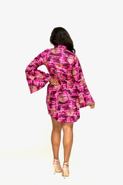 Dupe African Print Shirt Dress